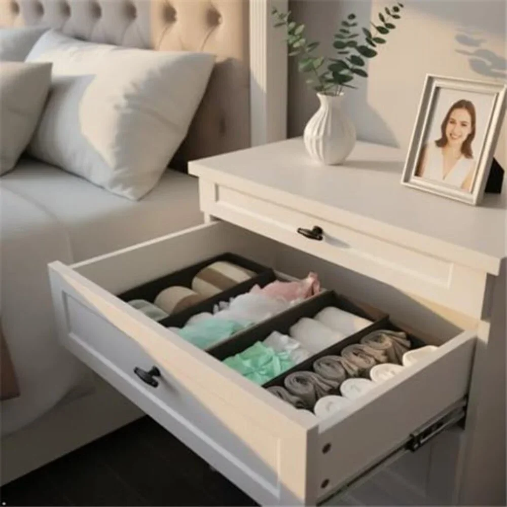 Sock Drawer Organizer 3 Pack Collapsible Fabric Storage Bins Closet Divider